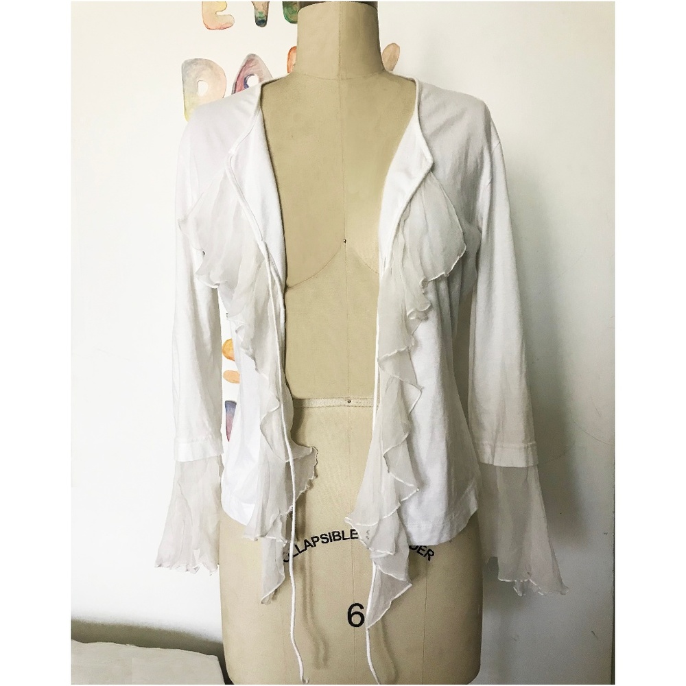 Dolce & Gabbana White Cotton & Silk Cardigan